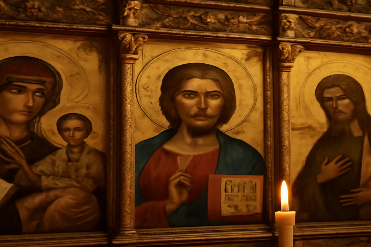 Coupoles en bulbe dorées d'une église orthodoxe russe