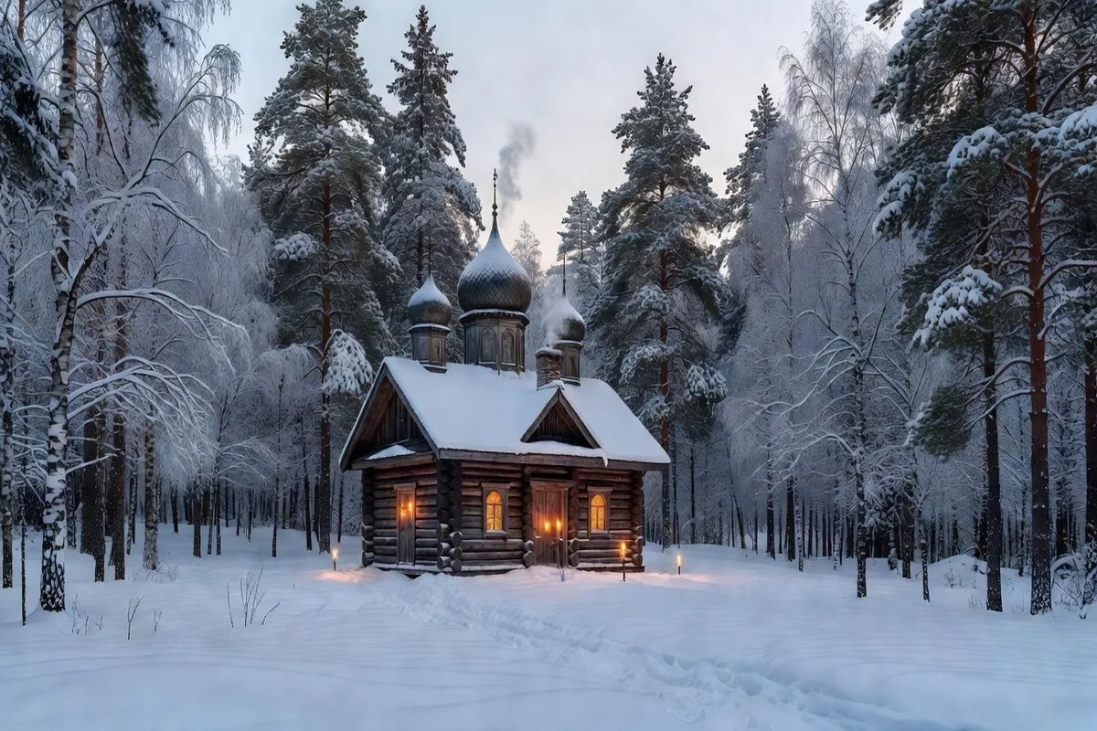 Monastère russe niché dans la forêt, lieu de vie des startsy