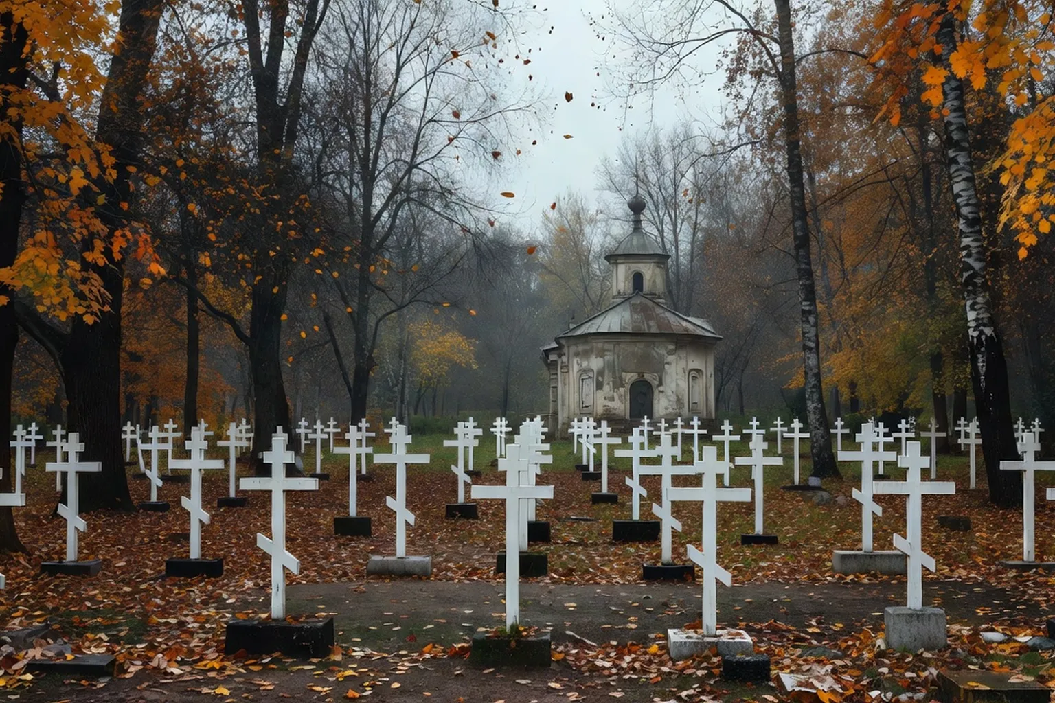 Cimetiere russe de Sainte-Genevieve-des-Bois, croix orthodoxes
