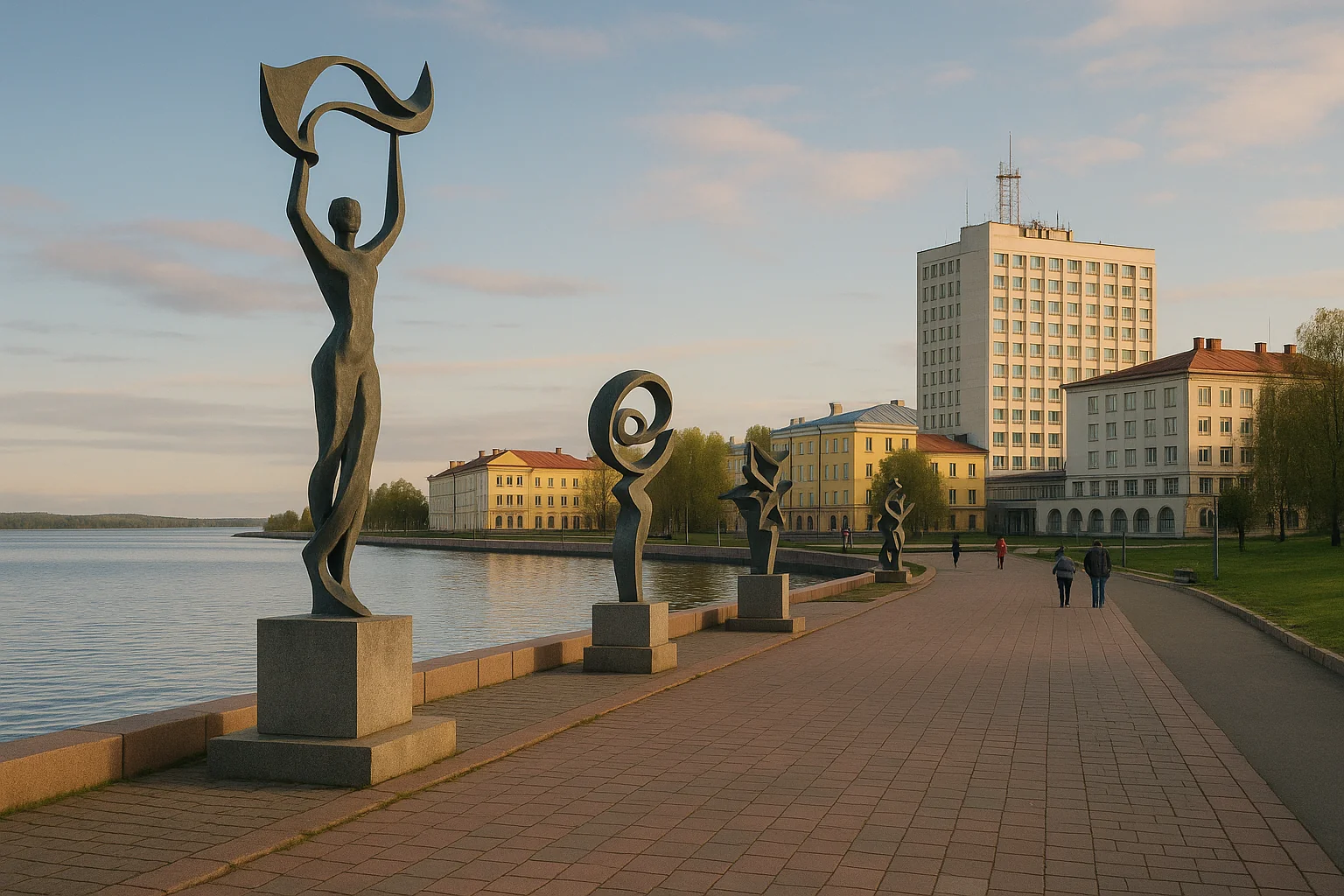 Quai de Petrozavodsk au bord du lac Onega