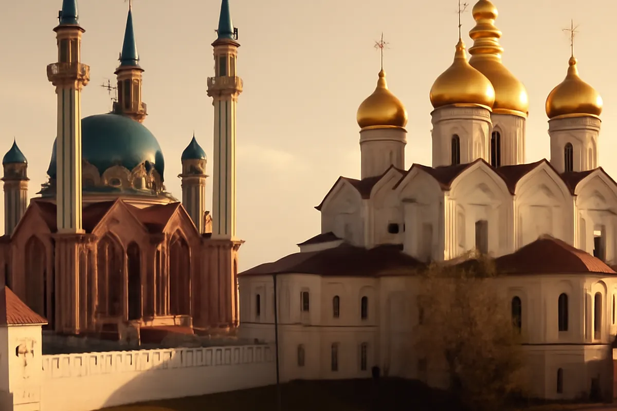 Kremlin de Kazan avec mosquée et cathédrale