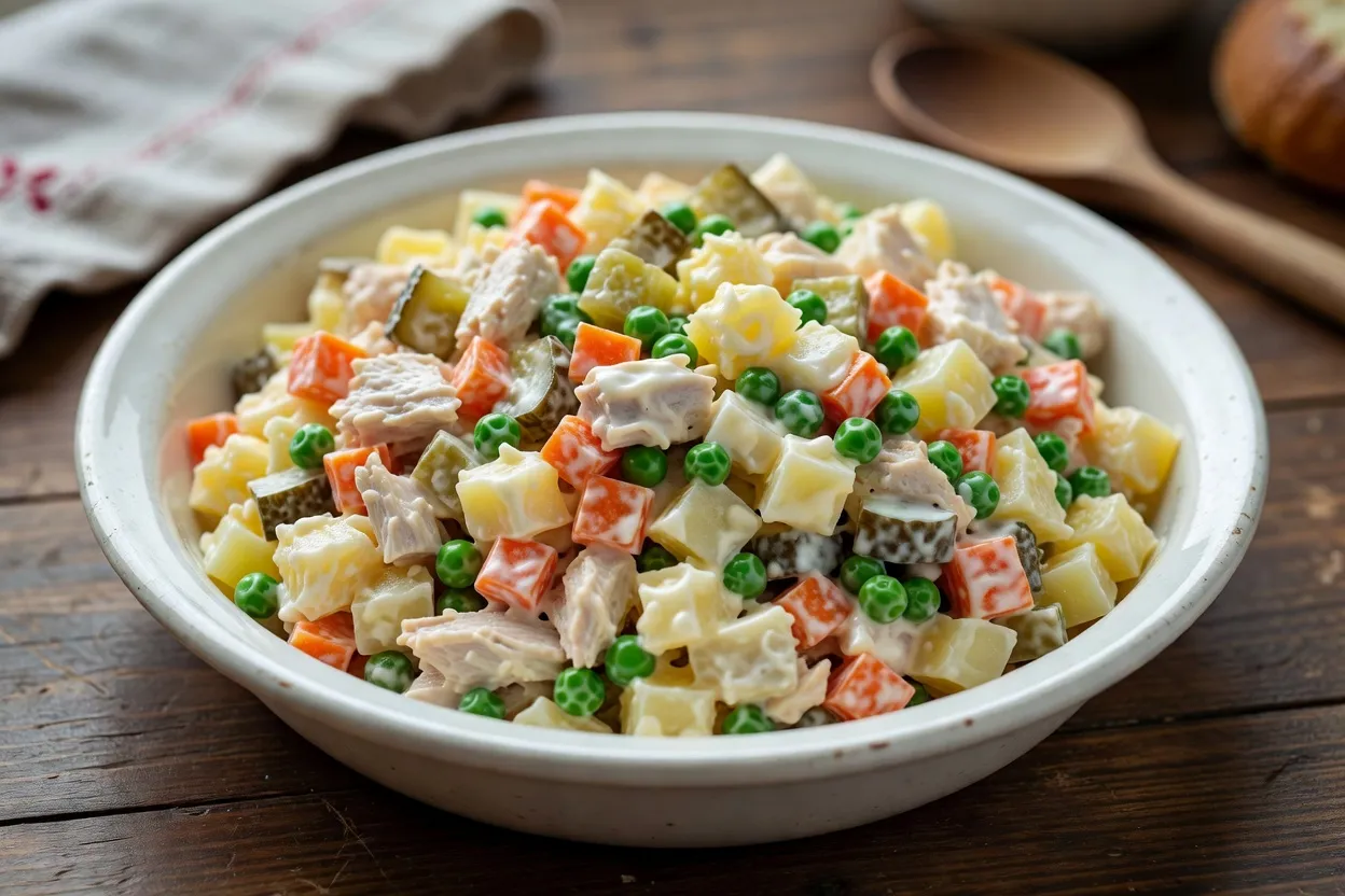 Salade Olivier recette russe traditionnelle