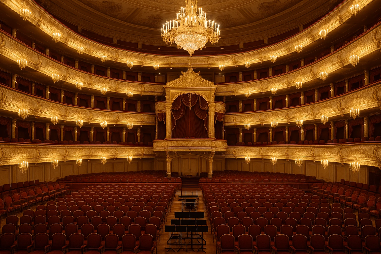 Salle et scène du théâtre Bolchoï à Moscou