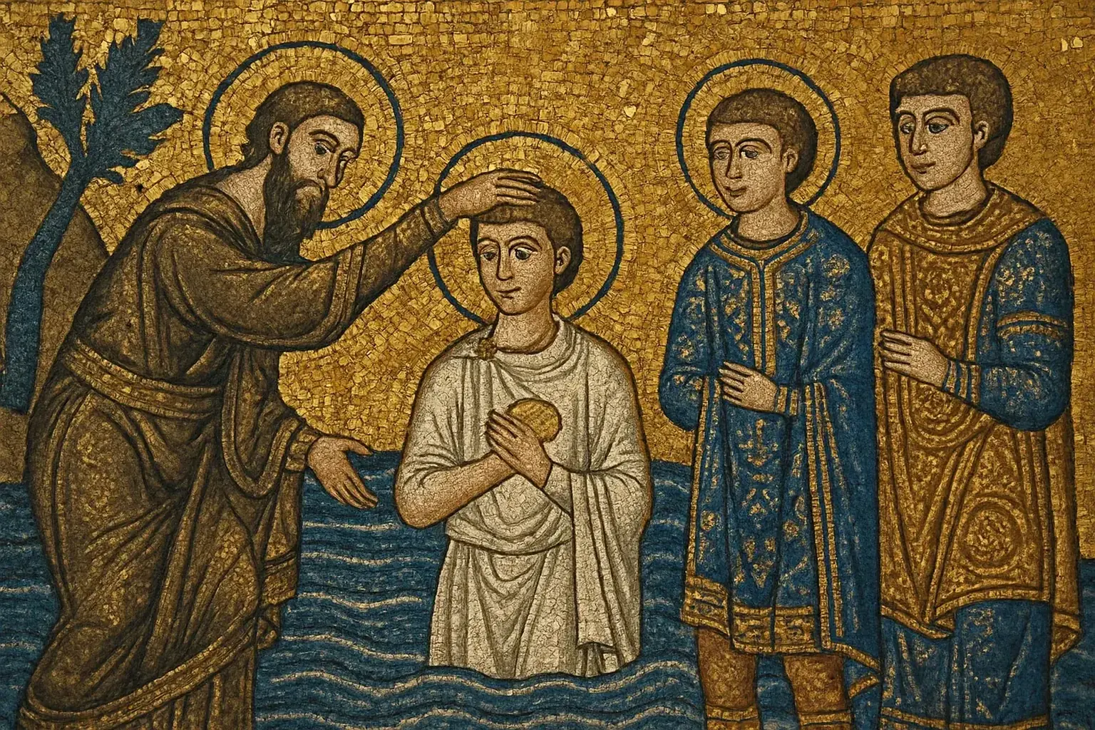Vladimir le Grand et le baptême de la Rus' de Kiev en 988, mosaïque byzantine