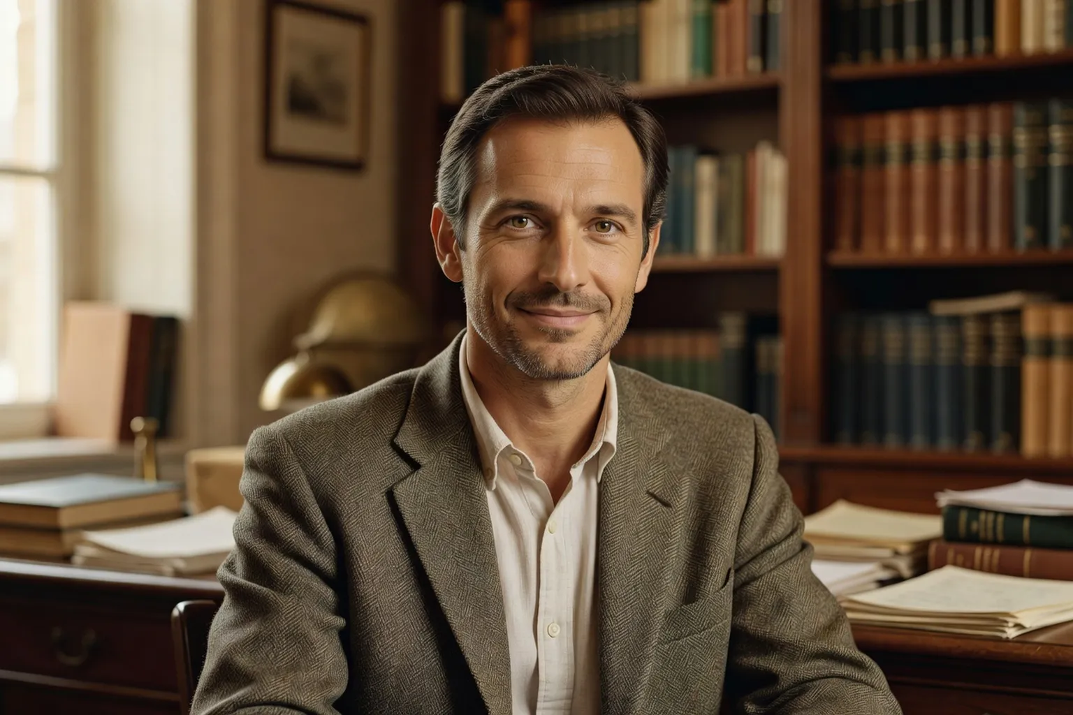 Nicolas Brehier, anthropologue spécialiste des transmissions interculturelles, dans son bureau