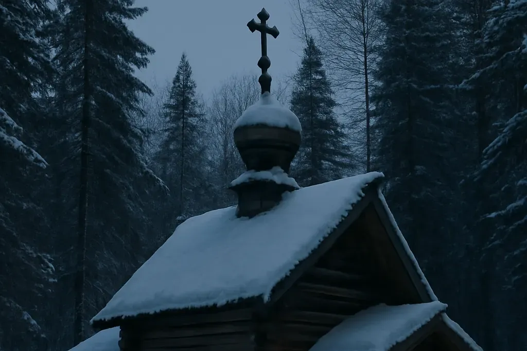 Chapelle orthodoxe en bois des vieux-croyants dans une forêt du nord de la Russie